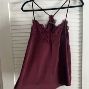 Abercrombie & Fitch- Burgundy Lace Trim Cami Top